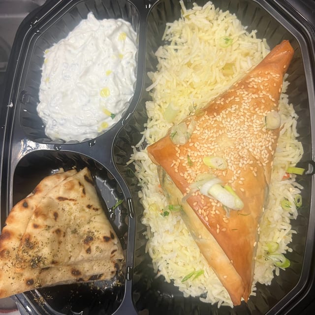 Spinach Pie Over Rice.