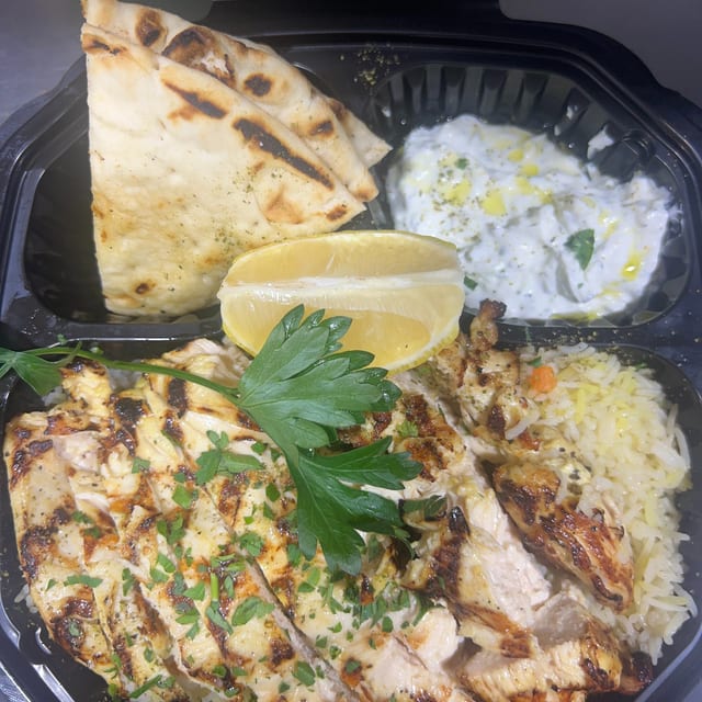 Grilled Chicken Over Rice.